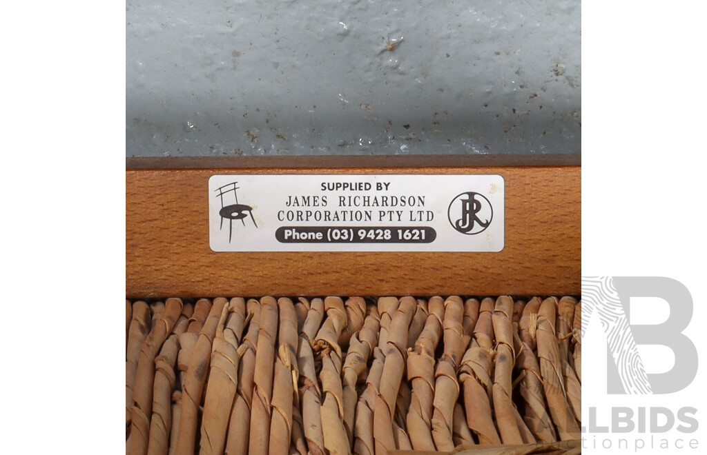 Set of Six Ladder-Back Dining Chairs with Rush Seats