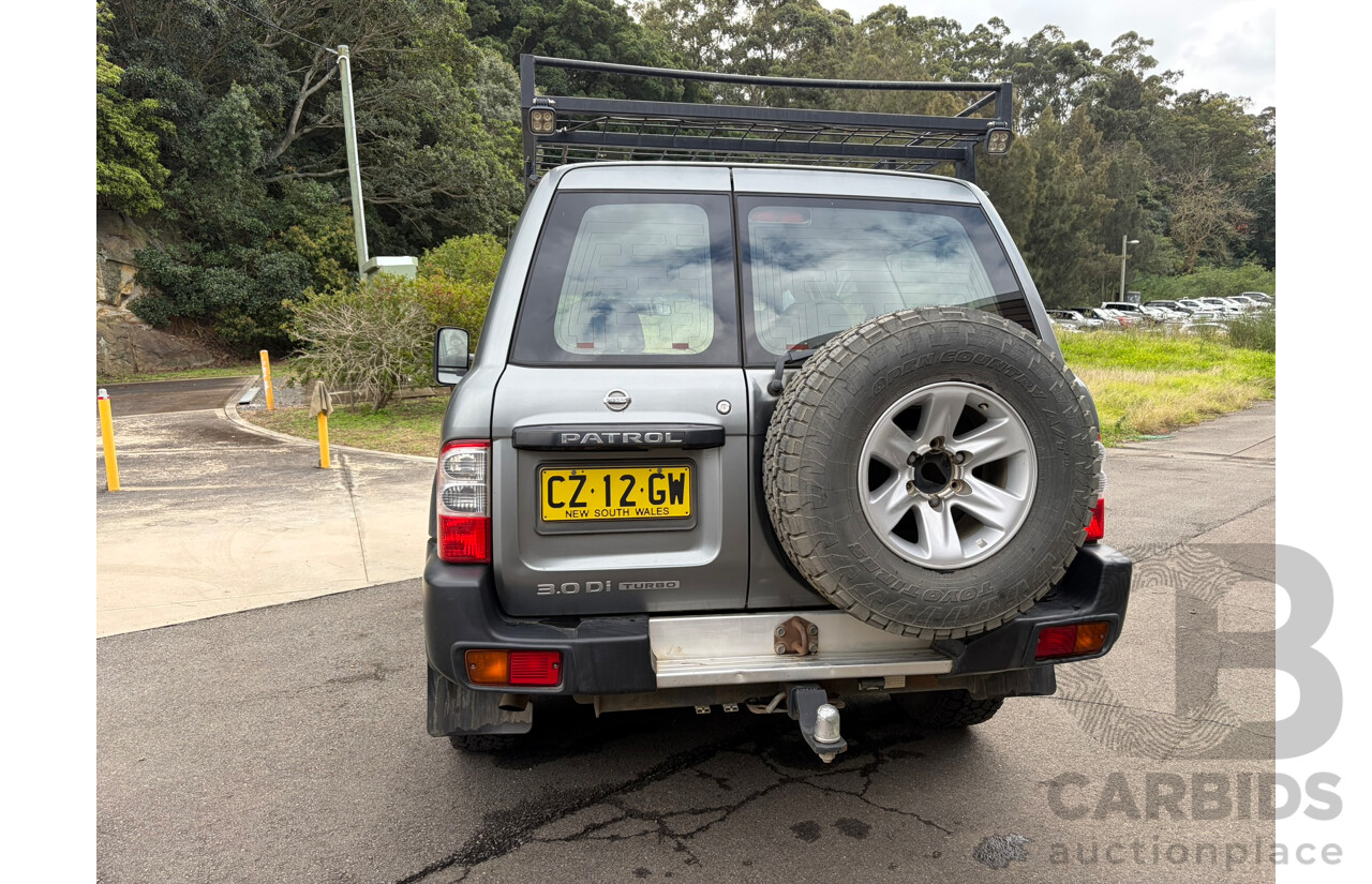 09/2003 Nissan Patrol ST (4x4) 4WD GU III 4D 7 Seat Wagon Silver Turbo Diesel 3.0L