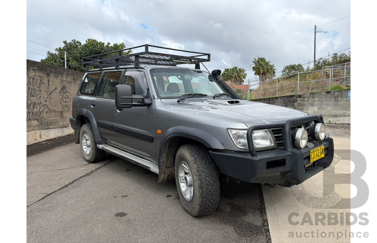 09/2003 Nissan Patrol ST (4x4) 4WD GU III 4D 7 Seat Wagon Silver Turbo Diesel 3.0L