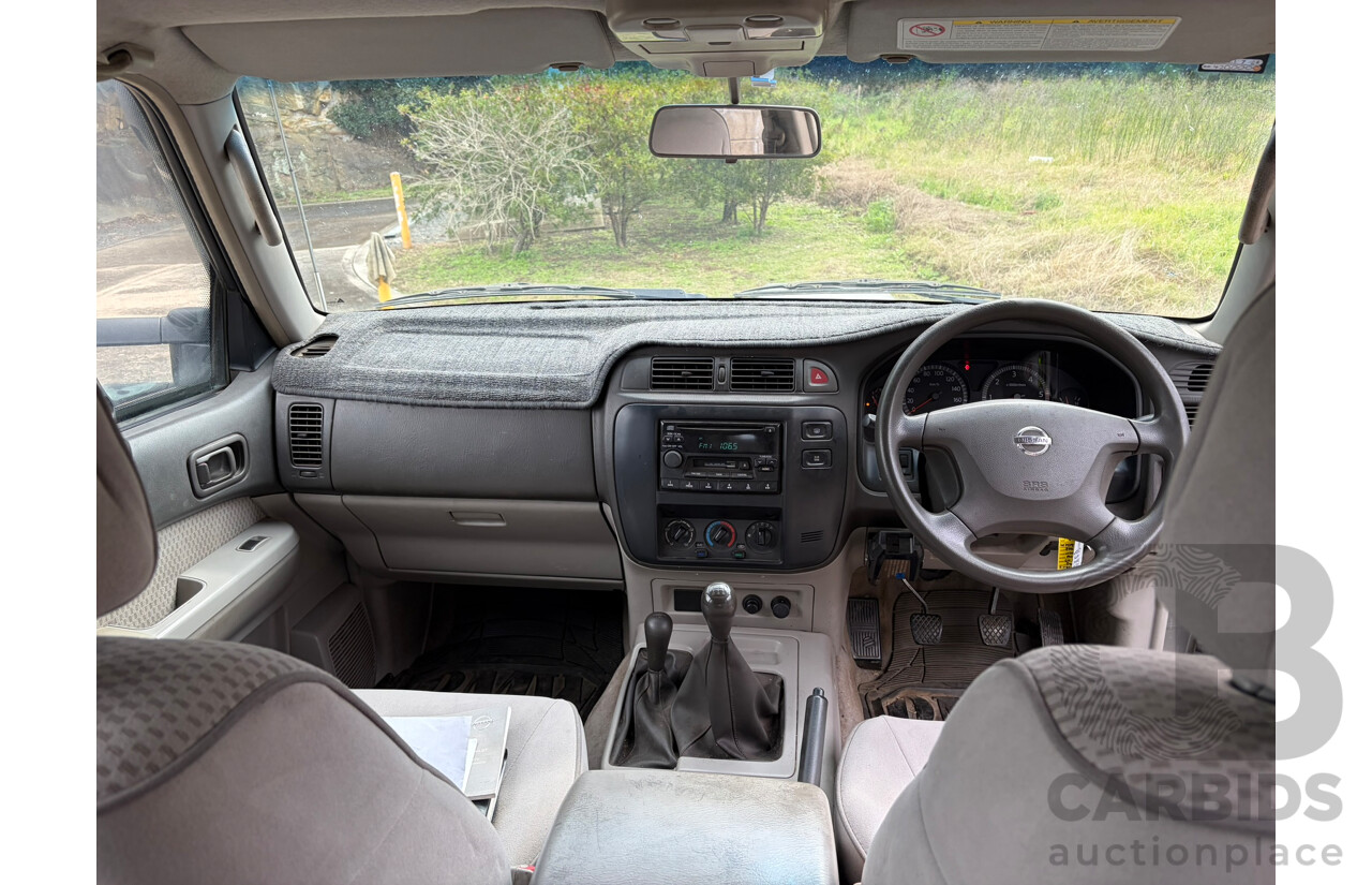 09/2003 Nissan Patrol ST (4x4) 4WD GU III 4D 7 Seat Wagon Silver Turbo Diesel 3.0L