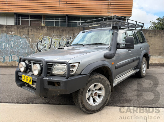 09/2003 Nissan Patrol ST (4x4) 4WD GU III 4D 7 Seat Wagon Silver Turbo Diesel 3.0L