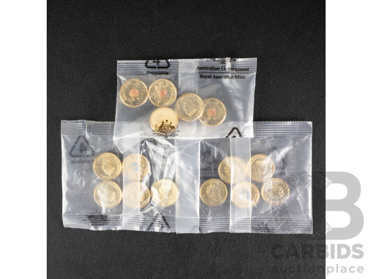 Fifteen Australian RAM UNC Commemorative Two Dollar Coins Including 2021 Ambulance Services, 2020 Seventy Five Years End of Second World War