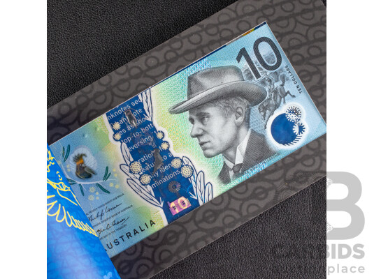 Two Australian RBA 2017 UNC Ten Dollar Banknotes, Lowe/Fraser, Consecutive BF170630002 - BF170630003