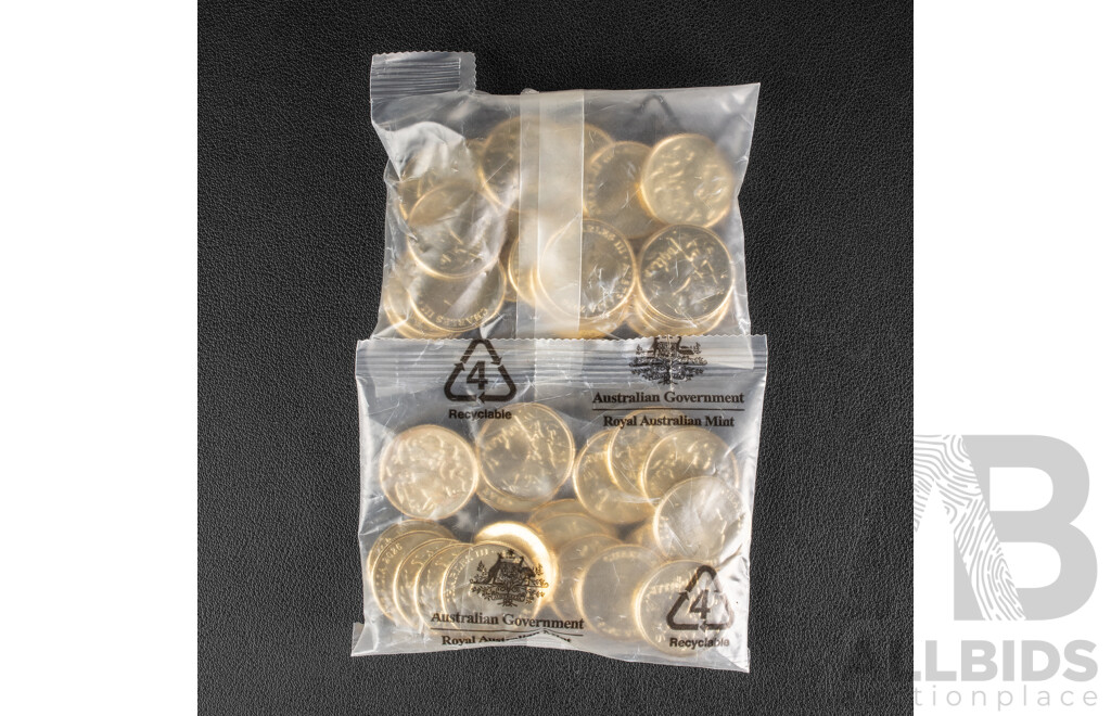 Forty Australian UNC 2026 One Dollar Coins