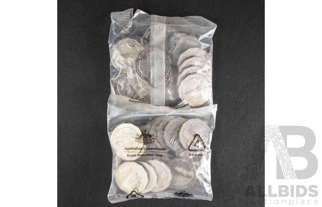 Forty Australian UNC 2026 Fifty Cent Coins, Gurindji Wave Hill Walk Off 1966, Birthplace of Aboriginal Land Rights ACT 1976