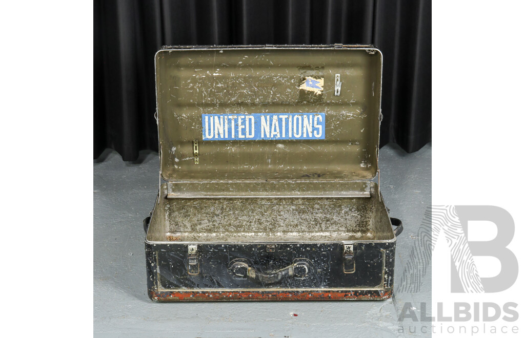 Vintage Aluminium United Nations Military Trunk