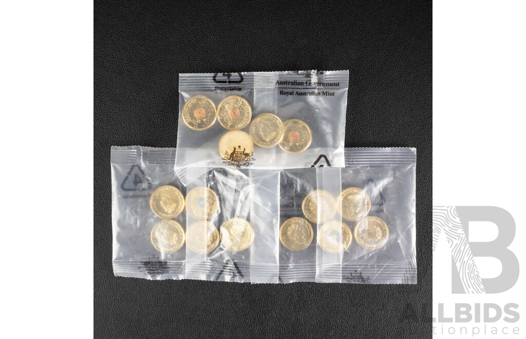Fifteen Australian RAM UNC Commemorative Two Dollar Coins Including 2021 Ambulance Services, 2020 Seventy Five Years End of Second World War