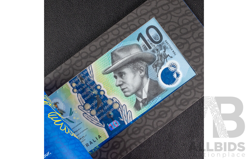 Two Australian RBA 2017 UNC Ten Dollar Banknotes, Lowe/Fraser, Consecutive BF170630002 - BF170630003