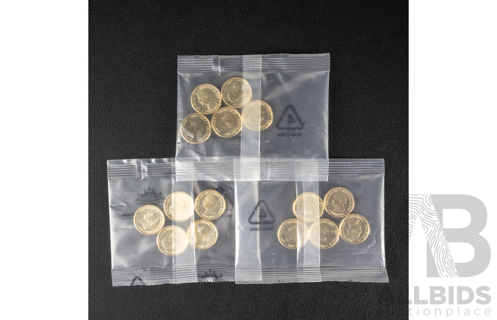 Fifteen Australian RAM 2026 UNC Two Dollar Coins, Dawn Service - Lest We Forget
