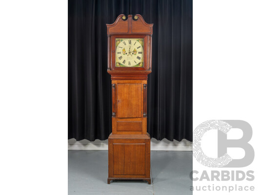 Late 19th Century Welsh Oak Long Case Clock by Owen Roberts, Gaerwen