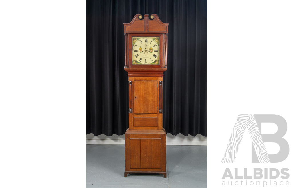 Late 19th Century Welsh Oak Long Case Clock by Owen Roberts, Gaerwen