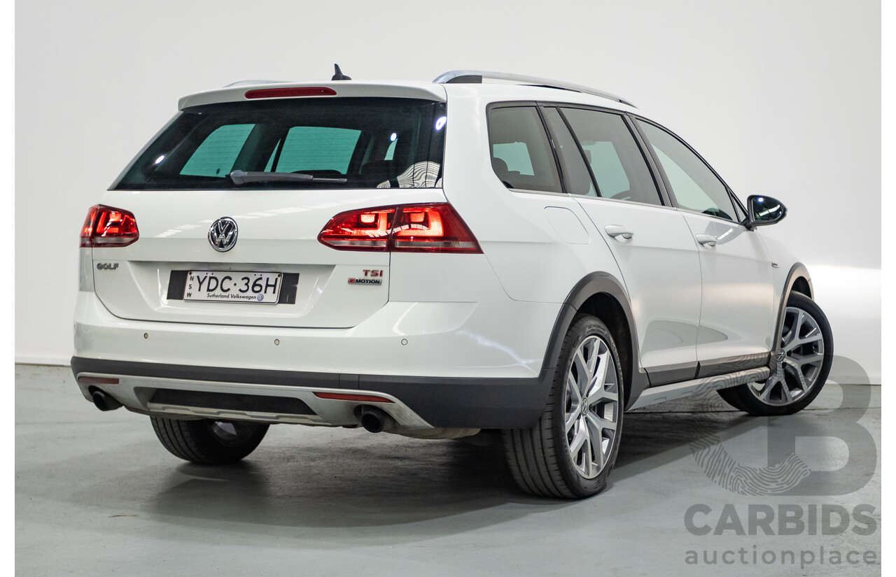 4/2016 Volkswagen Golf Alltrack 132 TSI (AWD) AU MY16 4d Wagon Pure White Turbo 1.8L
