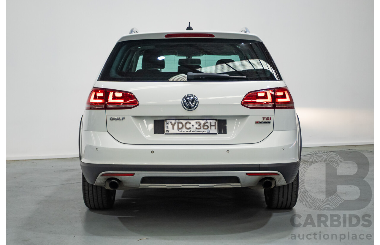 4/2016 Volkswagen Golf Alltrack 132 TSI (AWD) AU MY16 4d Wagon Pure White Turbo 1.8L