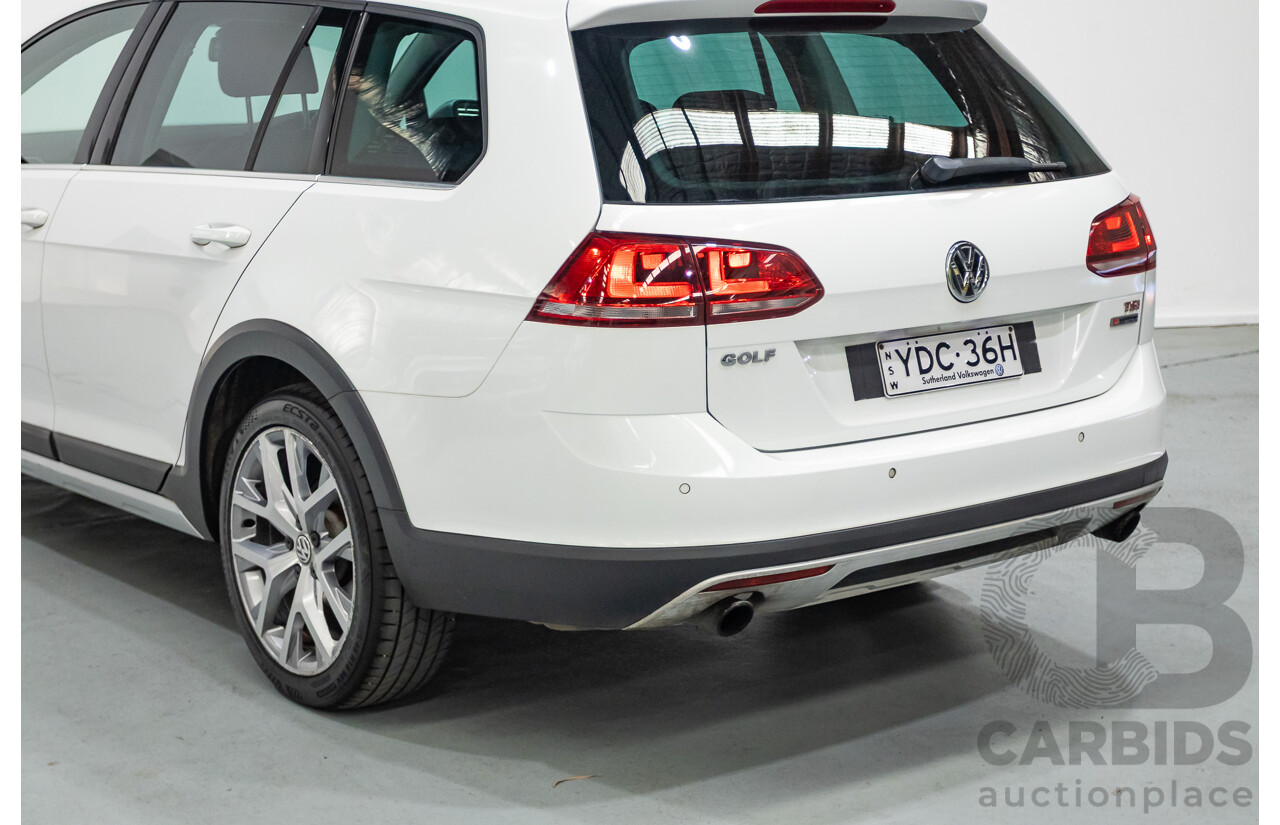 4/2016 Volkswagen Golf Alltrack 132 TSI (AWD) AU MY16 4d Wagon Pure White Turbo 1.8L