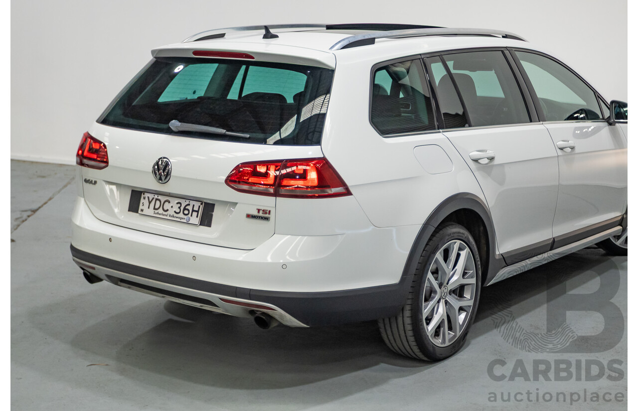 4/2016 Volkswagen Golf Alltrack 132 TSI (AWD) AU MY16 4d Wagon Pure White Turbo 1.8L