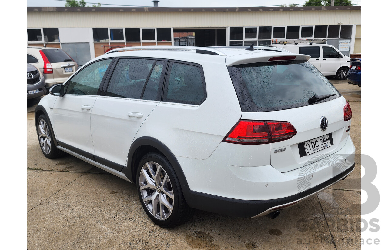 4/2016 Volkswagen Golf Alltrack 132 TSI (AWD) AU MY16 4d Wagon Pure White Turbo 1.8L