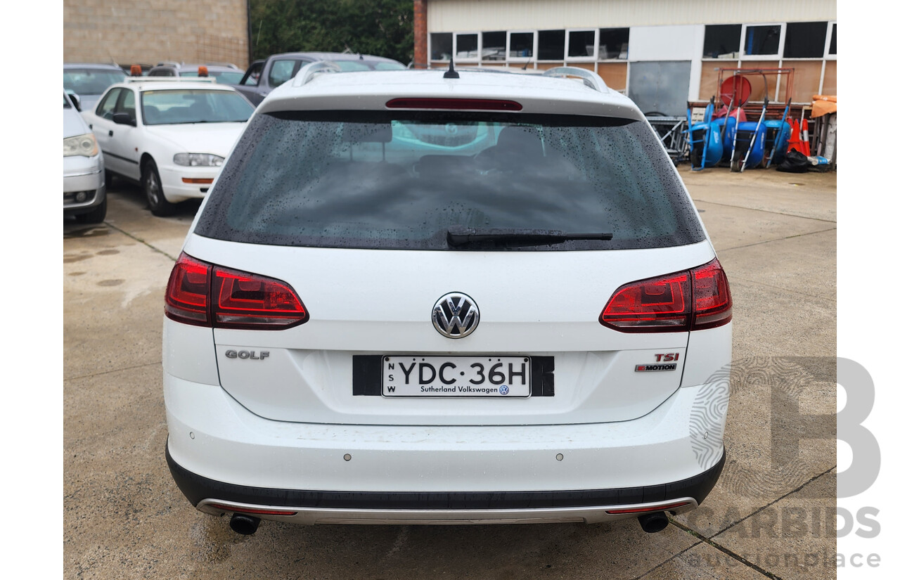 4/2016 Volkswagen Golf Alltrack 132 TSI (AWD) AU MY16 4d Wagon Pure White Turbo 1.8L