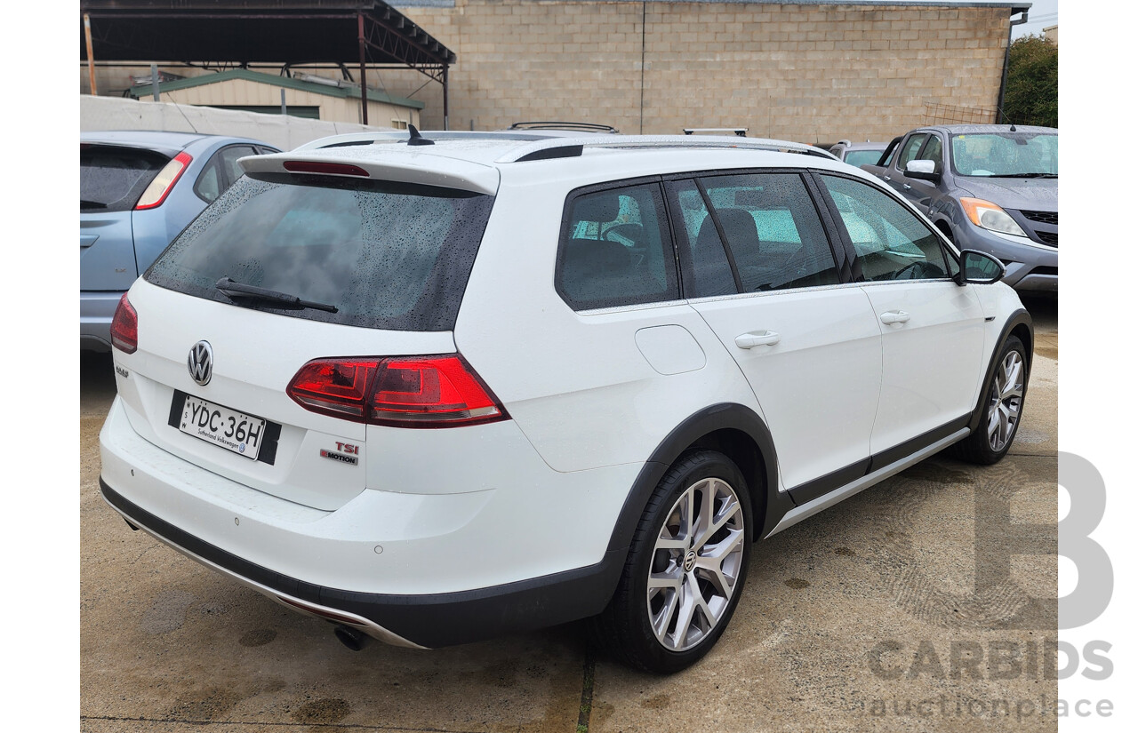 4/2016 Volkswagen Golf Alltrack 132 TSI (AWD) AU MY16 4d Wagon Pure White Turbo 1.8L