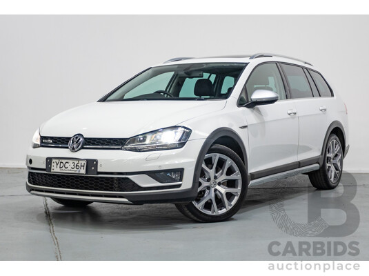 4/2016 Volkswagen Golf Alltrack 132 TSI (AWD) AU MY16 4d Wagon Pure White Turbo 1.8L