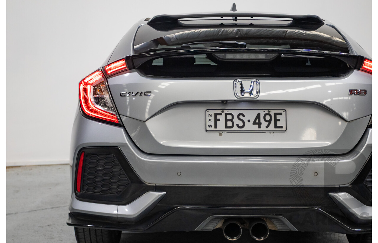 03/2018 Honda Civic RS MY17 5D Hatchback Lunar Silver Metallic Turbo 1.5L