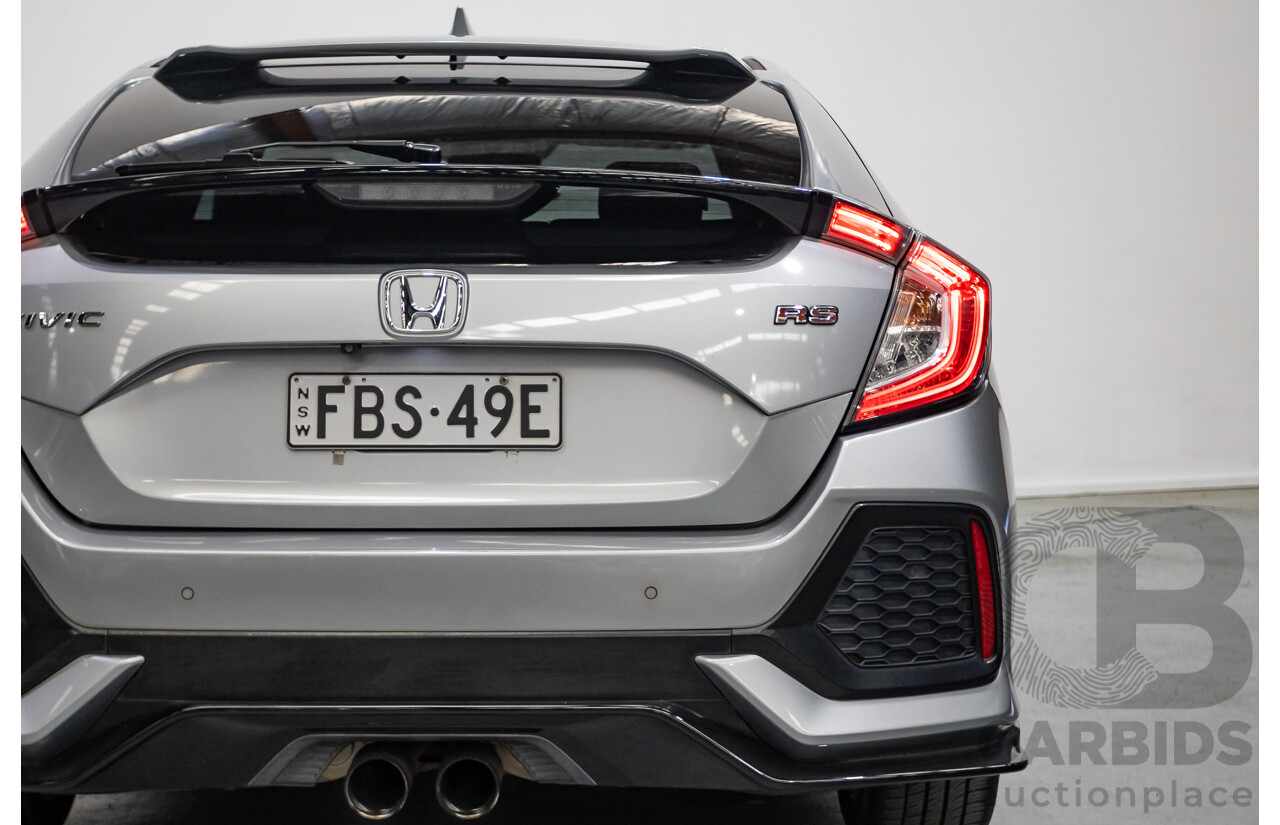 03/2018 Honda Civic RS MY17 5D Hatchback Lunar Silver Metallic Turbo 1.5L