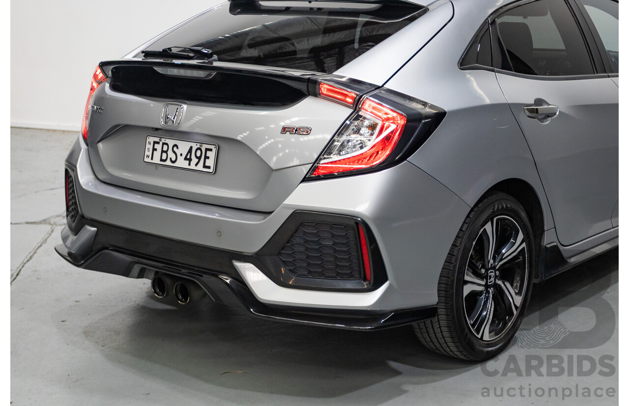 03/2018 Honda Civic RS MY17 5D Hatchback Lunar Silver Metallic Turbo 1.5L