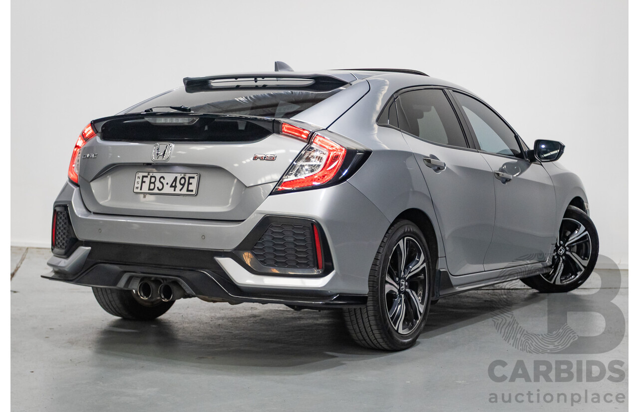 03/2018 Honda Civic RS MY17 5D Hatchback Lunar Silver Metallic Turbo 1.5L