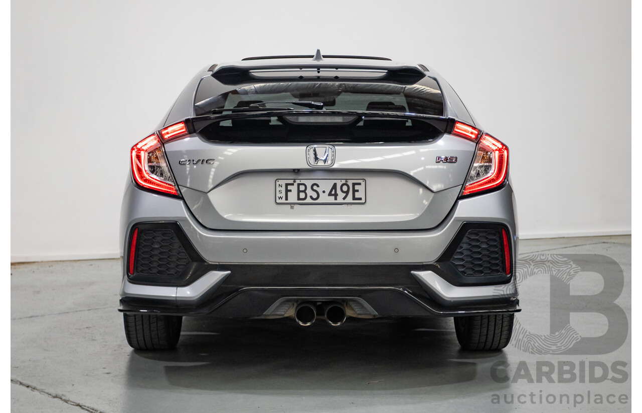 03/2018 Honda Civic RS MY17 5D Hatchback Lunar Silver Metallic Turbo 1.5L