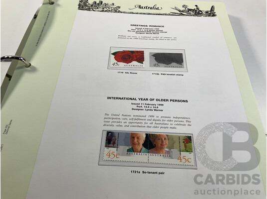 Two Australian Seven Seas Hingeless Mint Stamp Albums Spanning 1999 to 2011