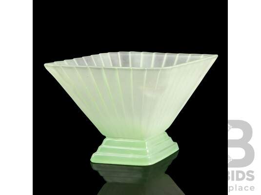 Art Deco Frosted Glass Diamond Vase