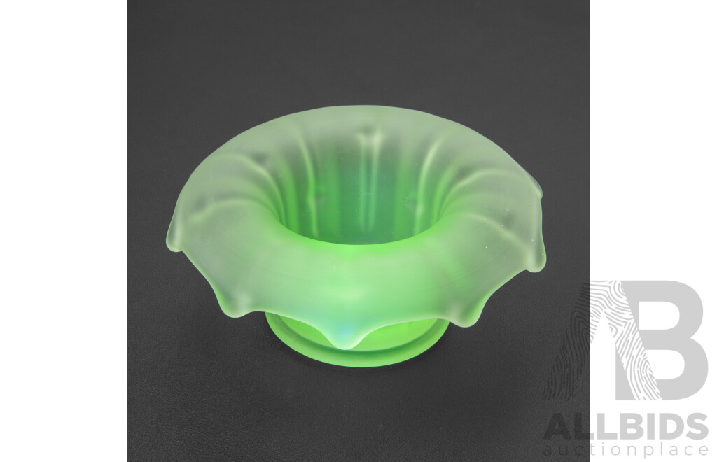 Depression Era Splash Form Uranium Glass Vase