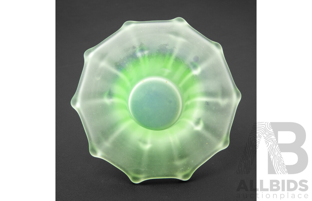 Depression Era Splash Form Uranium Glass Vase