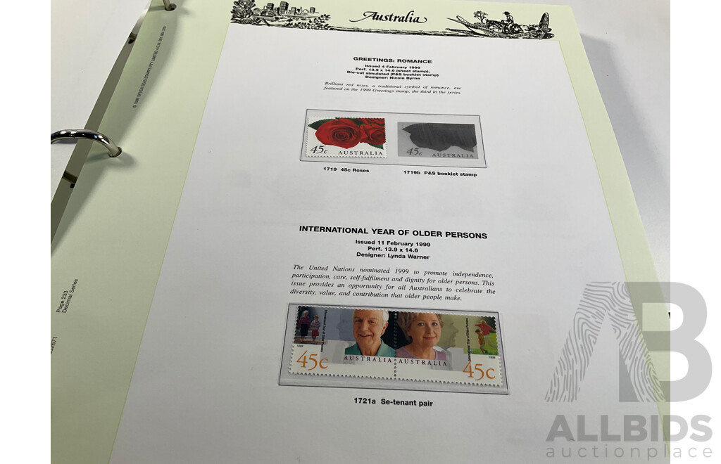 Two Australian Seven Seas Hingeless Mint Stamp Albums Spanning 1999 to 2011