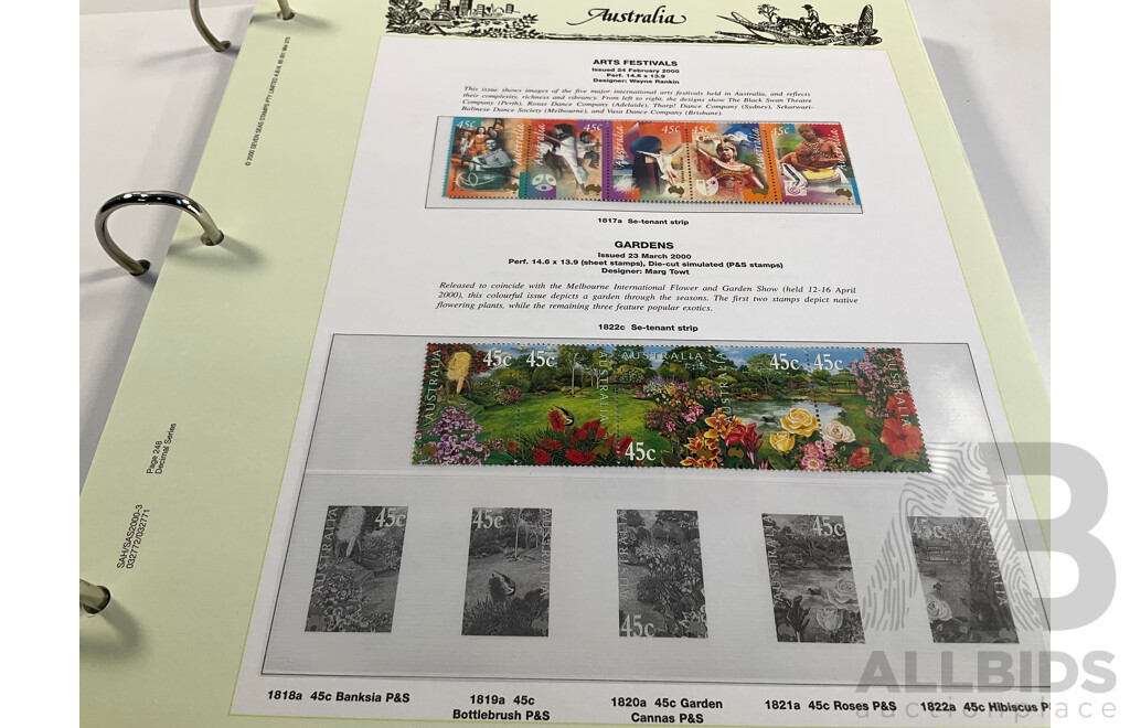 Two Australian Seven Seas Hingeless Mint Stamp Albums Spanning 1999 to 2011