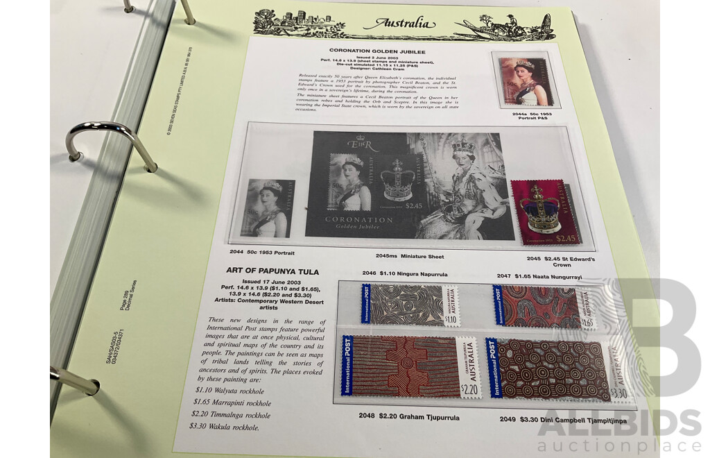 Two Australian Seven Seas Hingeless Mint Stamp Albums Spanning 1999 to 2011