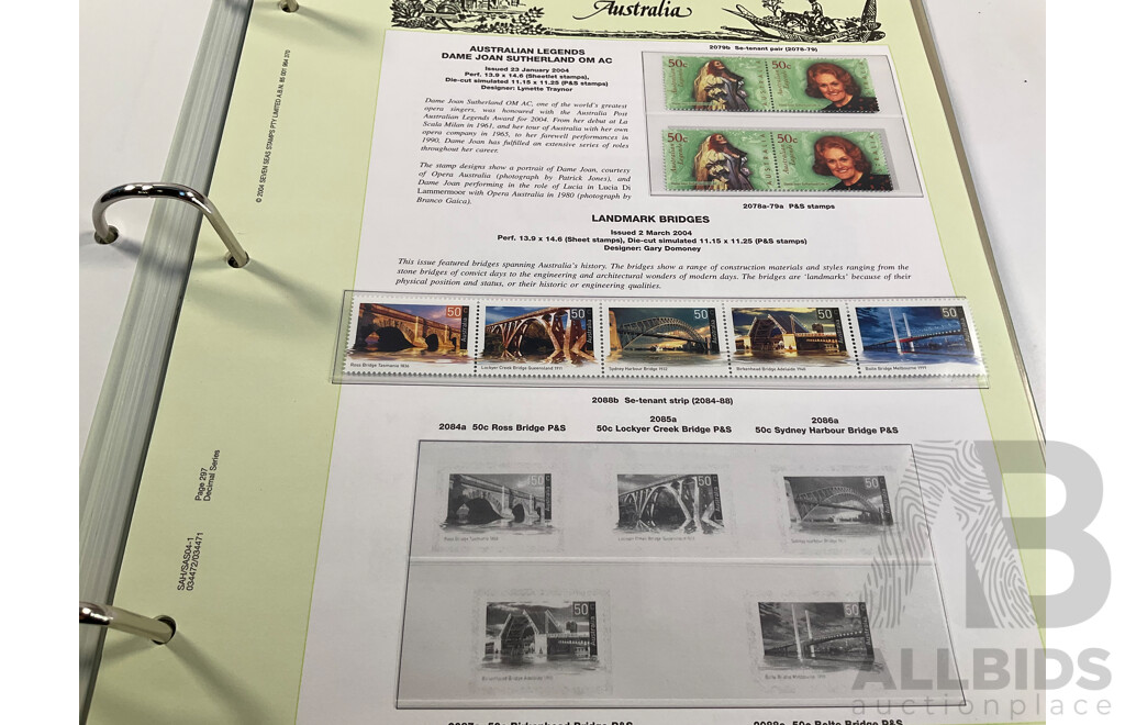 Two Australian Seven Seas Hingeless Mint Stamp Albums Spanning 1999 to 2011