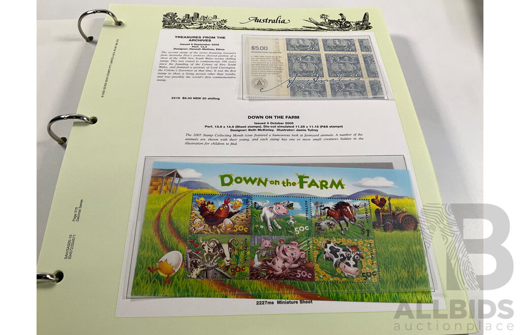 Two Australian Seven Seas Hingeless Mint Stamp Albums Spanning 1999 to 2011