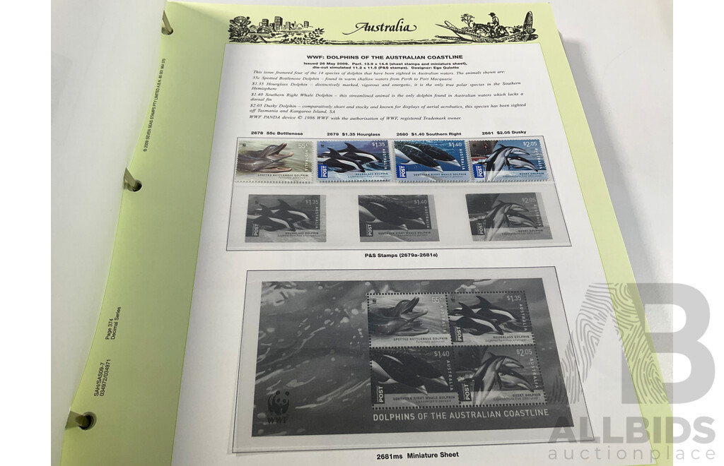 Two Australian Seven Seas Hingeless Mint Stamp Albums Spanning 1999 to 2011