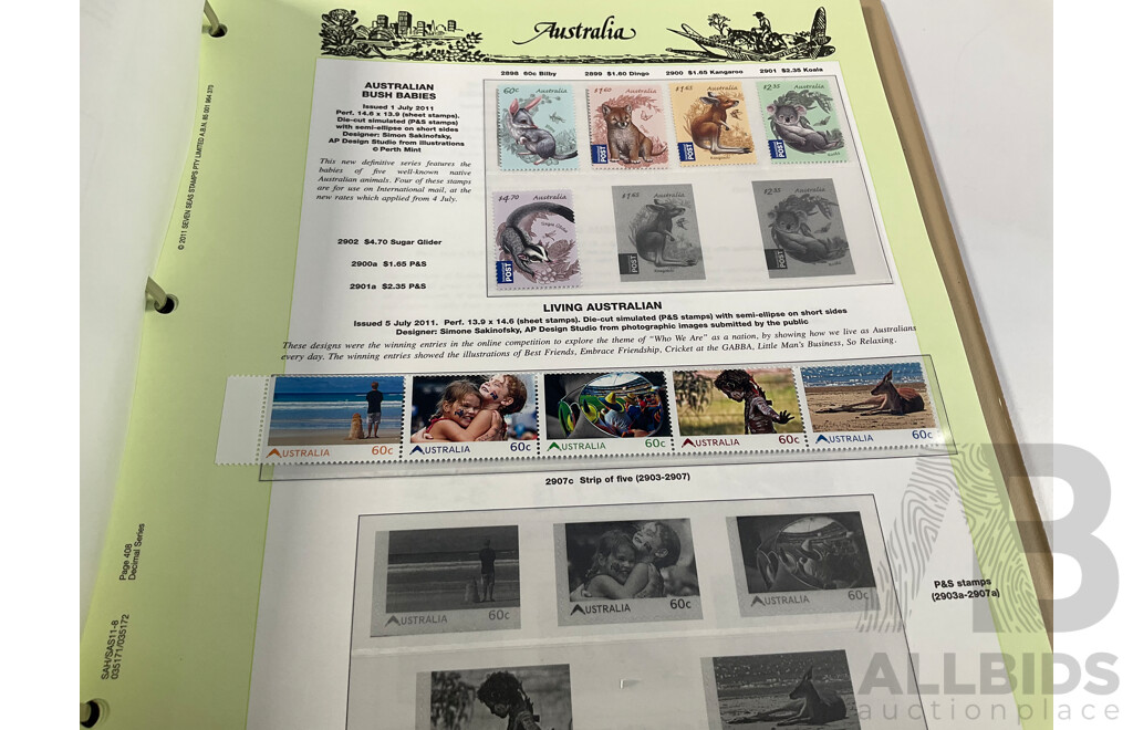 Two Australian Seven Seas Hingeless Mint Stamp Albums Spanning 1999 to 2011