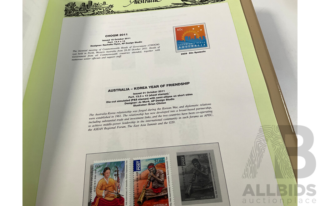 Two Australian Seven Seas Hingeless Mint Stamp Albums Spanning 1999 to 2011