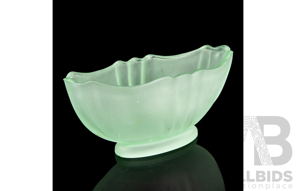 Bagley 1930's Art Deco Frosted Glass Flower Bowl
