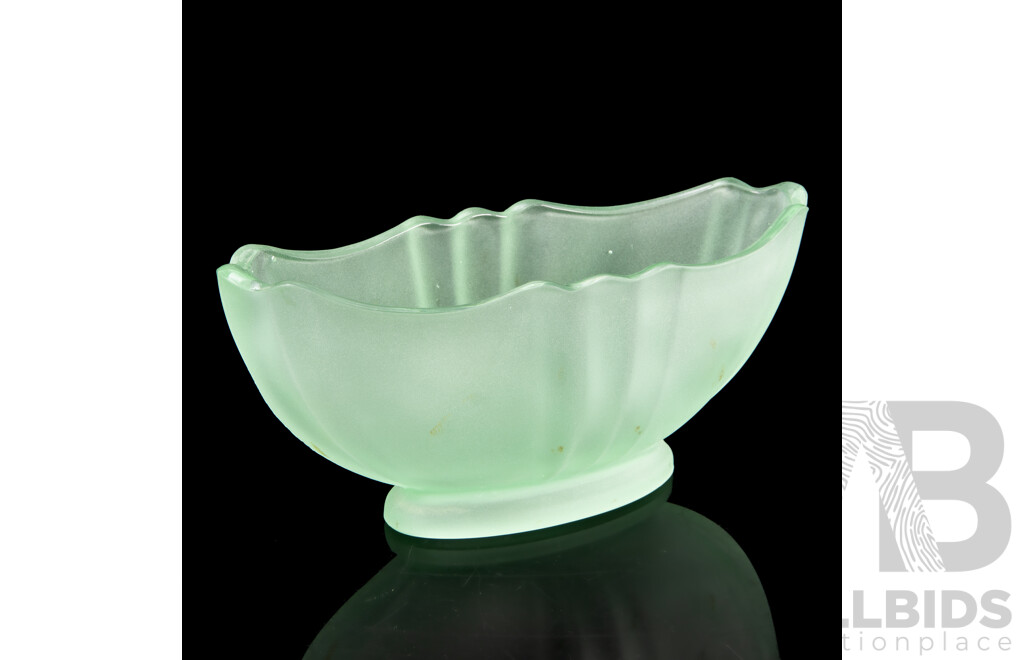 Bagley 1930's Art Deco Frosted Glass Flower Bowl