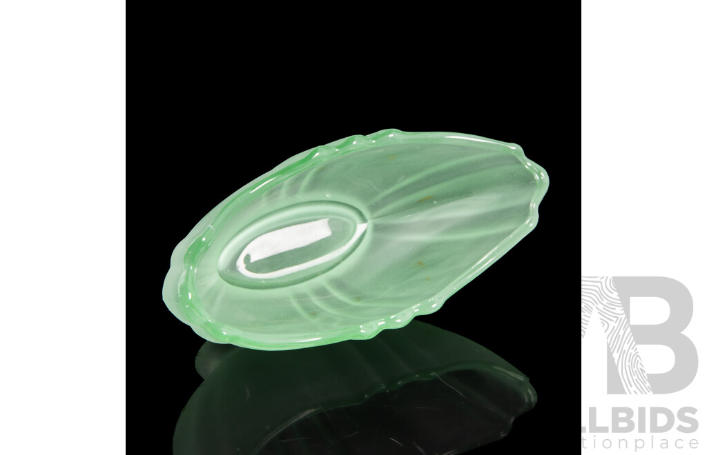 Bagley 1930's Art Deco Frosted Glass Flower Bowl