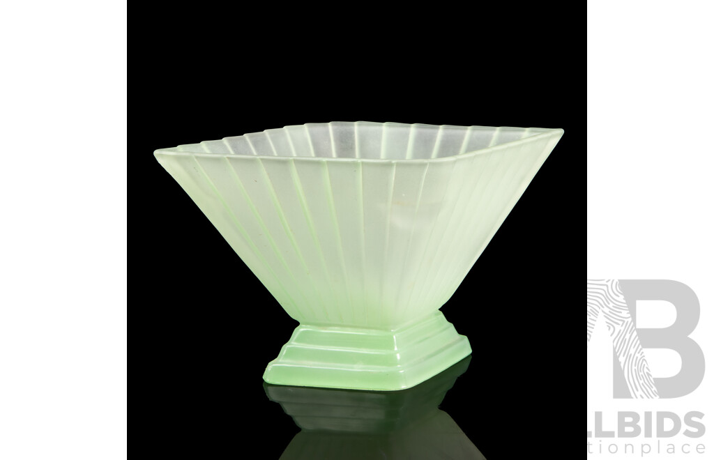 Art Deco Frosted Glass Diamond Vase