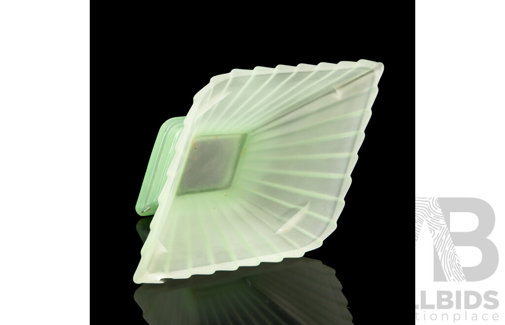 Art Deco Frosted Glass Diamond Vase