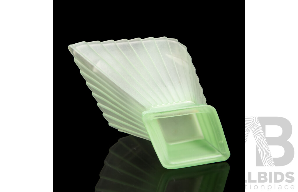 Art Deco Frosted Glass Diamond Vase