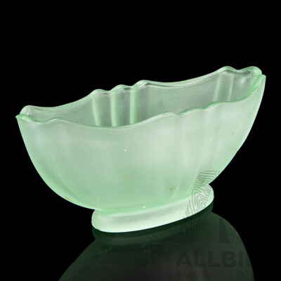 Bagley 1930's Art Deco Frosted Glass Flower Bowl