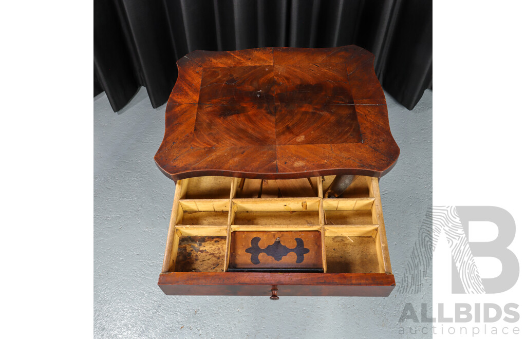 Victorian Mahogany Single Pedestal Sewing Table