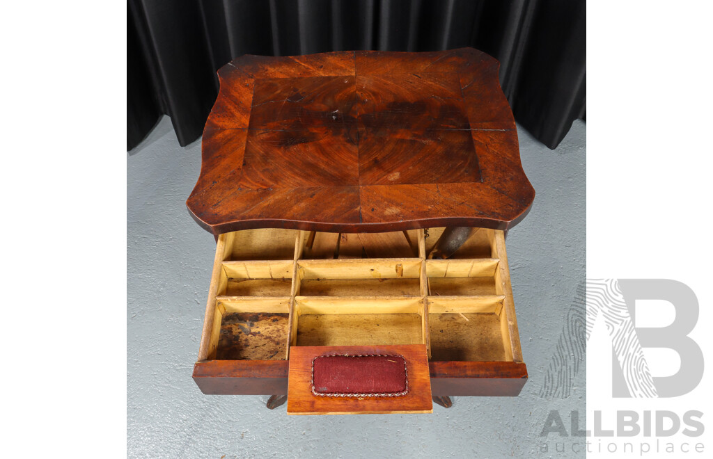 Victorian Mahogany Single Pedestal Sewing Table