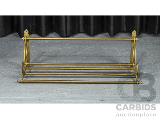 Vintage Brass Wall Mount Luggage Rack